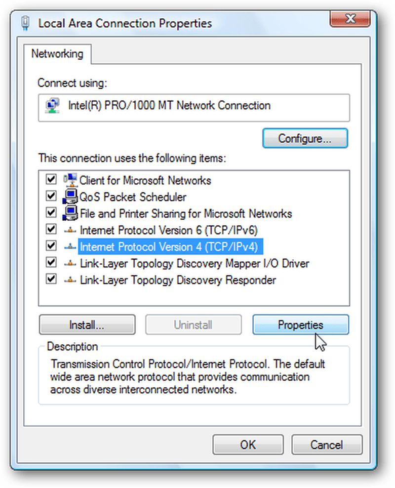 Gán địa chỉ IP tĩnh trong Windows Vista
