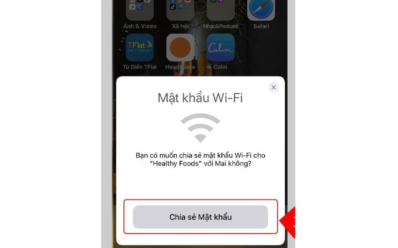 cách chia sẻ pass wifi trên iphone