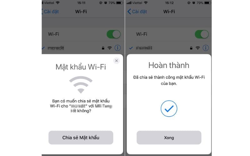 cách share wifi trên iphone